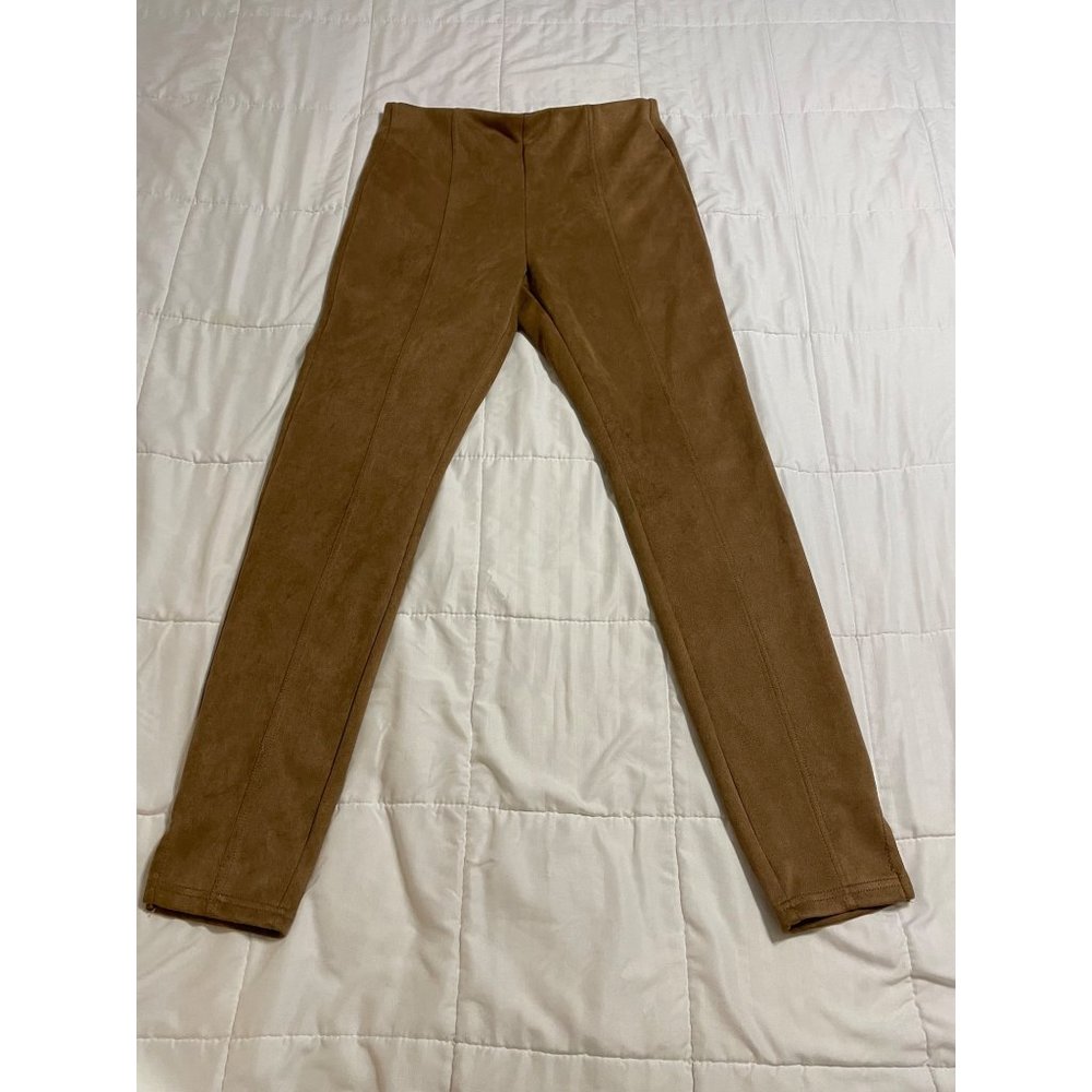 Anna & Ava Size Medium Womens Faux Tan Suede Leggings #C-4-18